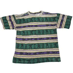 Vintage Crazy Shirts Hawaii Tribal Stripe AOP Shirt Men's XL 80s 90s Skater Surf